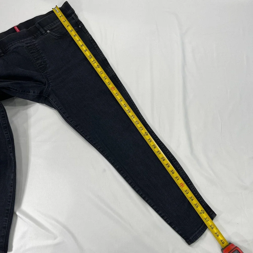 Spanx High Rise Skinny Ankle Jeans Women XL Black Pull On Stretch Tapered 20278R